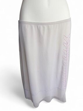 Max Studio Light Pink Embroidered Midi Skirt